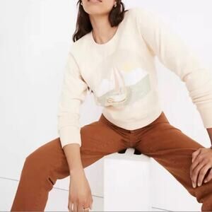 Madewell | Let’s Sail Away Sourced Cotton Crop Sweatshirt Size Small
